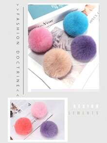 1 件多色 8 厘米蓬松毛球 Pom Pom 钥匙扣，柔软仿毛球汽车钥匙扣，汽车钥匙扣钥匙扣女士包包吊坠，包包配饰，返校礼物 - 彩色 - 查看 6