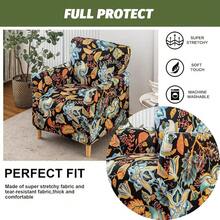 Local Delivery - Banquet Armchair Slipcover Printed Chair Covers With Arms Stretch Club Chair Slipcover Soft Armchair Sofa Covers Anti-Slip Furniture Protector For Dogs Pets Home Living Room Decor, 14 - A5 - 查看 4