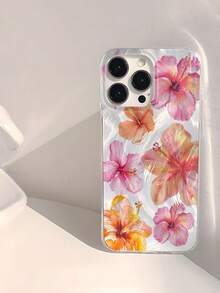 Flower 1 Pc Floral Pattern Waterproof, Fingerprint-Proof, Scratch-Resistant Transparent IMD Soft Glossy Smooth Phone Case - Multicolor - View 1