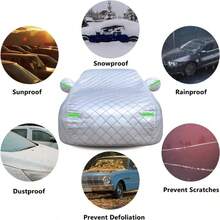 Generico Hail Protector Car Cover Padded Car Cover for Hail Protection Hail Cover for Car Car Blanket for Hail Durable AllWeather Protection for Sedan SUV Mpv Hatchback Black Hatchback - Negro - Ver 5