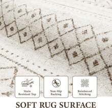 Geometric Boho Area Rug - 2x3 Entryway Rug Washable Indoor Door Mat, Soft Low-Pile Floor Carpet For Indoor Front Kitchen Bedroom Office (Brown,2' X 3') - Chocolate Brown - View 7