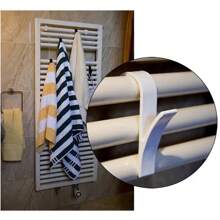 3pcs/6pcs Storage Hanging Hooks, Robe And Towel Hooks, Bathroom Hooks For Heated Towel Rack, Rail Hangers, Storage Organizers, Multi-Functional Hooks, Suitable For Towels, Scarves, Easy Installation Space-Saving Drying Rack