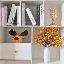 6pcs Dark Yellow Artificial Flowers Silk Fall Flowers Babys Breath Gypsophila 18.7" For Home Kitchen Decor New Year Spring - 黃色 - 查看 10