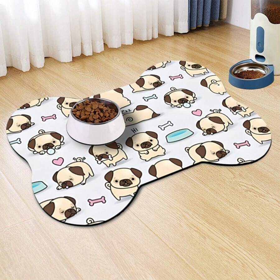 1 pezzo Tappetino per ciotole cibo per animali domestici, tappetino assorbente per cibo di cani e gatti, tappetino per ciotole impermeabile e antistrappo, tappetino facile da pulire per ciotole acqua e cibo di cani e gatti, accessori per animali domestici, tappetino pasti adatto per animali domestici sporcaccioni e che fanno molta confusione
