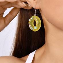 1 Pair Mini Cute Swimming Ring Earrings For Women, Suitable For Beach, Travel And Holiday Wearing
