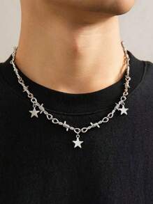 1pc Fashion Punk Gothic Style Thorns Necklace, Unisex Suitable For Everyday Couple Wear