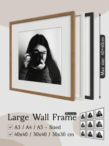 A4/A3/A5/40x40cm/30x40cm/30x30cm 大尺寸相框，适用于墙面/钻石画，哑光黑/哑光白/橡木纹，多色拼贴画廊相框，适用于9格照片墙，采用工程板和亚克力玻璃制成，带边角保护，增强保护性能。 - 彩色 - 查看 12