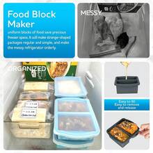 Silicone Freezer Trays With Lids, Set Of 4 - With 1cup And 2 Cup Silicone Freezer Molds For Freezing Soups, Sauces And Individual Microwave Safe - 4 gói màu xám và đỏ - Xem 5