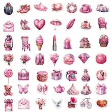 50PCS Wedding Stickers Vinyl Aesthetics Stickers Scrapbooking, Diary, Bumper, Skateboard, Water Bottle, Cartoon, Hard Hat, Car Stickers And Decals - Multicolor - View 3