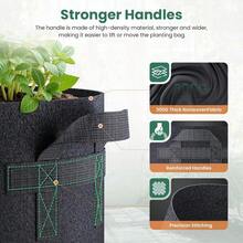 Jorvila 10 Pack 5 Gallon Thickened Grow Bags, Aeration Nonwoven Fabric Plant Pots With Durable Handles, Heavy Duty 300G Planter Pot For Tomato, Potato And Vegetable