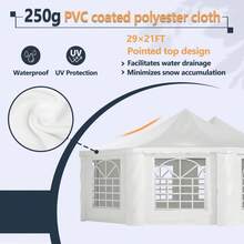 20x20 FT Party Tent With 2 Storage Bags & Removable Sidewalls, Outdoor Canopy Gazebo For Carport Camping Garden Wedding BBQ Commercial - 29 x 21 FT - View 7
