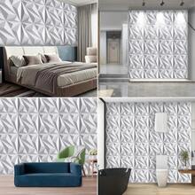 12 paneles decorativos 3D impermeables e ignífugos, adecuados para decoración, hogar, oficina, dormitorio, pasillo, 30 x 30 cm 1,08 m² - Blanco - Ver 7