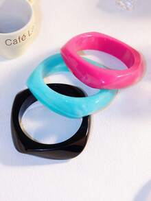 1pc Asymmetrical Semi-Transparent Acrylic Fashion Bracelet, With Unique Design Suitable For Niche Fashion Matching - Bracelet - View 6