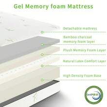 5 In 6 In 8 In CertiPUR-US Summer Cooling Bamboo Cover Memory Gel Foam Medium Firm Mattress For Pressure Relieving Mattress Supportive Edge Provide Peaceful Night Sleep - trắng - Xem 9