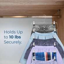 1pc 4/6-Tier Metal Skirt Pants Clips Pants Rack,Super Hanger 4/6-Tier Skirt Pants Shorts Hangers With Adjustable Clips Space Saving No Slip 12 Clips Clothing Storage Metal Skirt Rack Clothes Hangers,Multi-Function Storage Hanger