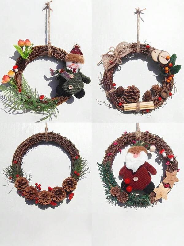 Multi-Size Artificial Grape Vine Wreath, DIY Christmas Craft, Front Door Wall Hanging, Wedding And Party Decoration