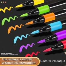 Boîte noire de 80 pièces/60 pièces/48 pièces/36 pièces/24 pièces/12 pièces de stylos marqueurs en propylène, ne tache pas le papier, collection d'art, stylos pour graffitis de DIY, ensembles de stylos marqueurs aquarelle de peinture colorée, stylos de couleur haute capacité et imperméables, cadeau raffiné pour les étudiants, cadeaux parfaits, stylos marqueurs, retour à l'école, fournitures scolaires - Multicolore - Voir 9