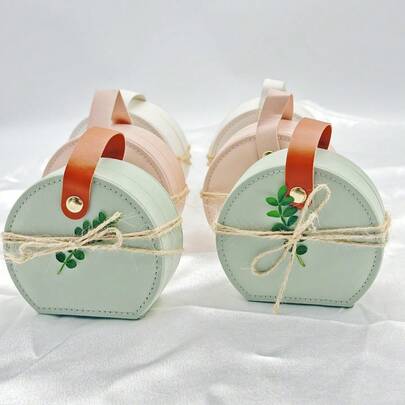 4pcs Semicircular Jewelry Box Gift Storage Box, Wedding Souvenir Gifts, Travel Storage Supplies