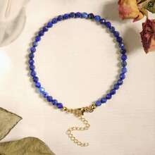 1 件天然青金石手链 - 十二月诞生石珠宝，超薄可堆叠设计，带有金色色调装饰，优雅简约的女士日常佩戴，全年永恒的礼物
