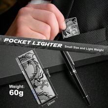 Electric USB Rechargeable Lighter Windproof Plasma Dual Arc Lighter With LED Battery Indication Flameless Cool Lighters Gifts For Men Fathers Husband Black Dragon - 黑龍 - 查看 6