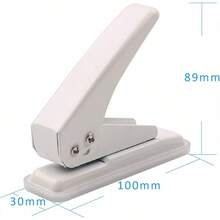Single Hole Puncher Handheld 1/4 Inches Hole Punch, 20 Sheet Paper Punch Capacity Metal Hole Puncher With Skid-Resistant Base Paper, Chipboard, Art Project, Blue - Ivory White - View 1