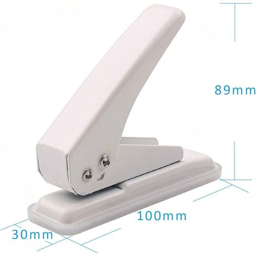 Single Hole Puncher Handheld 1/4 Inches Hole Punch, 20 Sheet Paper Punch Capacity Metal Hole Puncher With Skid-Resistant Base Paper, Chipboard, Art Project, Blue - Ivory White - View 1