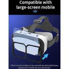 Gafas de realidad virtual YIYI VR Headset 3D, Cascos VR Gafas VR para TV, películas y videojuegos compatibles con iOS, Android y soporta dispositivos de 4.7-7.2 pulgadas - Blanco - Multicolor - Ver 6