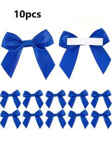 10/12pcs Self-Adhesive Satin Bows Ribbon For Gift Packaging Pink Beige Green Bow Gift Wrapping Accessories For Birthdays, Weddings Party Decorations Colorful Ribbon Bows - Bow Accessories - View 12