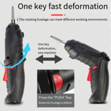 47 Pcs Upgraded Pink Mini Deformable 90°, Rotatable And Foldable Handheld Electric Screwdriver Set, Wireless USB Charging Set, With Screwdriver Head Gift, Practical For Home Use, Lightweight, Easy To Carry, Essential Home Tool Set, Perfect Festival Gift