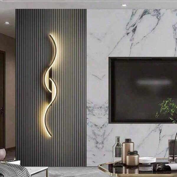 Minimalist LED Wall Lamp Luxury Home Decor Warm White Parenthesis Line Wave Wall Lamp With Warm White Bracket Line Wall Lamp Ceiling Lights For Indoor Lighting Bedroom Black Simplicity Wall Light Luxury Home Decor LED Modern Wave Wall Lamp With LED Warm White For Hallway Lamp Aisle Minimalist Wall Lamp Bedside Lamp Wall Lamps Luxury Home Decor