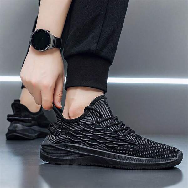 Scarpe da uomo traspiranti in rete con fondo morbido, scarpe sportive casual da corsa, scarpe a calzino monoblocco, versatili