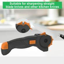1 pieza, Afilador de cuchillos multifuncional para herramientas y cuchillos, con múltiples ranuras opcionales para diversas herramientas y cuchillos de hoja recta, cuchillas, tijeras, naranjo - Naranja - Ver 3