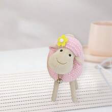 Muñeco de oveja de juguete, lindo peluche suave, adorno de escritorio con campana, regalo de cumpleaños para niños y adultos. - Rosa - Ver 3