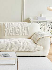 1 Peça Almofada de Sofá Jacquard de Pelúcia da Moda, Almofada de Assento de Sofá Antiderrapante de Fibra de Poliéster Supermacia e Resistente a Arranhões de Animais de Estimação, Lavável em Máquina, Adequada para Todas as Estações, Proteção e Decoração para 1-4 Sofás em Salas de Estar e Quartos