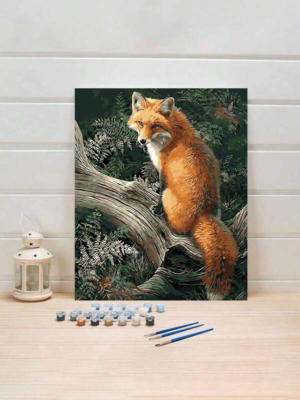 Lovely Fox DIY Digital Oil Painting Kit, 1 Set, Craft For Adults, Unframed Art Painting Set For Bedroom Decor And Wall Art, Simple & Fun Painting, No Painting Skill Required, Fulfill Your Artist Dream, Immerse In The Colorful World, Every Stroke As Self-Expression, Adding Romance To Life, Best Gift For Family & Friends, Holiday Gift, 40*50CM