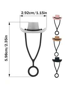 Set de 1/2/4/8 tapas de pajita de silicona con diseño creativo de sombrero - Compatible con Cup 30 40 Oz, accesorios divertidos de tapa de pajita para tumbona, para regalo de hombre y mujer, tapa de pajita reutilizable, funda de sombrero de vaquero de silicona para pajita, tapas decorativas para pajita, para fiestas, reuniones con amigos, tapas antipolvo para pajita de Cup, suministros para fiestas, accesorio de decoración de tazas
