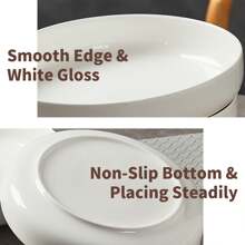 2pcs/4pcs Ceramic Serving Plates, 8-Inch Wide Rim Noodle Dishes Chip Resistant Edge & Non-Slip Base Oven Stack Bowls For Ramen/Stew/Meal Prep Thanksgiving, Christmas, Holiday Entertaining & Family Feasts