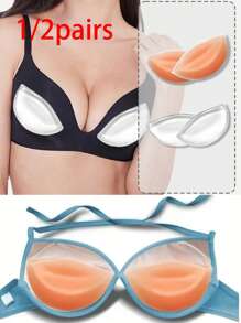 1/2 Paia di Busti in silicone, Imbottiture per reggiseni Push Up, Imbottiture per Reggiseni, Imbottiture per Seno e Scollatura, - Un modo invisibile per aumentare la taglia del seno perfetti per costumi da bagno, bikini, reggiseni e abiti