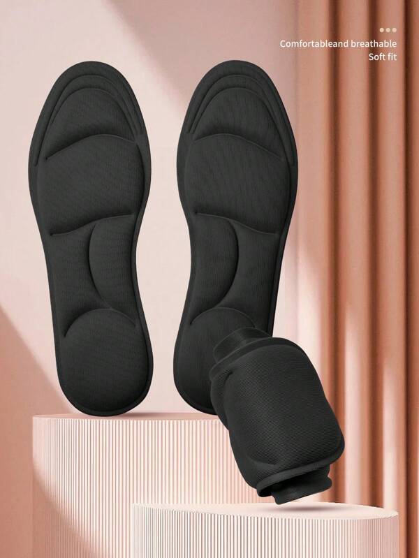 1 par de plantillas con espuma de memoria 5D, plantillas gruesas cómodas y de alta elasticidad para zapatos de running, zapatillas de mujer y hombre, tenis y zapatos deportivos de verano