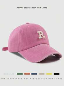 1pc Women's Vintage Sweet Bow Embroidery Washed Baseball Cap With Wide Brim, Spring Cute Valentine's Day Valentines