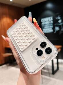 2pcs Brand White Suction Cup + Clear Air Cushion Full Coverage Anti-Fall TPU Phone Protective Case Compatible With Apple Waterproof Shockproof Scratch Resistant - Multicolor - View 4