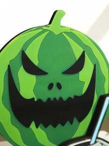 1 件万圣节水果木制标牌，有趣的鬼魂西瓜菠萝椰子南瓜灯装饰，可爱的卡通咖啡鬼桌面装饰，适合秋季丰收派对家居展示 - 彩色 - 查看 6