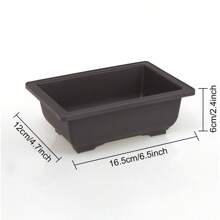 Maceta de plástico imitación Zisha cuadrada y rectangular, maceta para bonsái, contenedor pequeño para plantas en maceta, maceta para plantas suculentas
