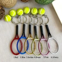 1pc Personalized Tennis Keychain, Miniature Real Tennis Ball/Racket Charm, Customized Tennis Lover Gift - Tennis Ornaments - View 18