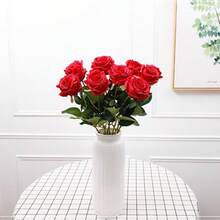 1PC/2PCS玫瑰，仿真多色玫瑰，用于婚礼装饰，派对装饰，人造玫瑰，手工花束，塑料花，情侣礼物，以及各种节日，婚礼装饰，节日派对桌面装饰，家居装饰，情侣表达，桌面花束