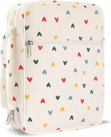 WOBAGMEN - Funda bíblica para mujer, funda bíblica cordoury con asa, funda de libro de la Biblia morada, funda de transporte para regalo cristiano protector de la Biblia (arco zhengqi) (arco zhengqi - Amor beige - Ver 2