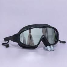 Adult Large Frame Waterproof Anti-Fog Swimming Goggles With Built-In Earplug, Nose Clip, Clear Vision Swimming Eyewear Accessories, Beach Essentials, Beach Accessories, Pool Float