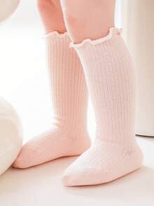 3 pares de calcetines infantiles con volantes hasta la pantorrilla, calcetines de bebé con rayas verticales y colores de caramelo, calcetines elegantes de princesa - Multicolor - Ver 7