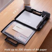 1PC Plastic Storage Clipboard With Handle – Heavy Duty Clipboard, Portable Side-Opening Organizer Case For Letter/Legal Size Paper (14.5"X12"X1.75") – Office, School, Construction & Outdoor Use(Black),For School Supplies,Back To School