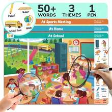 Libros de actividad de busca y encuentra para niños y niños pequeños, libro de actividades de aprendizaje preescolar reutilizable con 1 marcador de borrado en seco y 18 temas, juguetes educativos, juego de viaje para viajes en coche o avión que fomentan el desarrollo cerebral, el ejercicio y la concentración de los niños pequeños - Multicolor - Ver 10